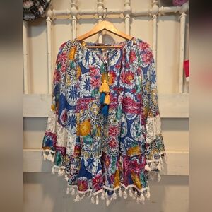 Tolani Multicolor Floral Tunic Top